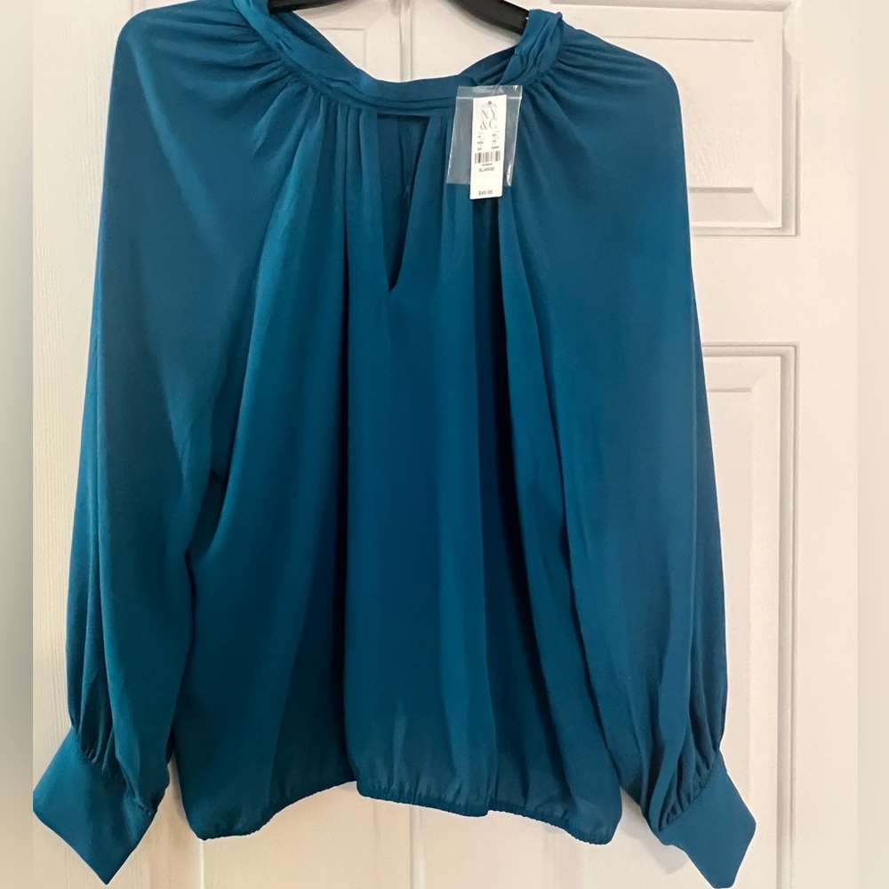 NY&C Blue long sleeve blouse